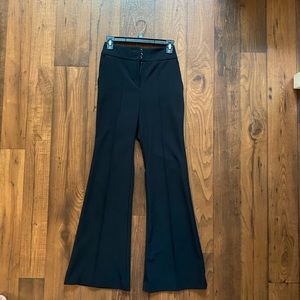Womens black high waisted flare work pants